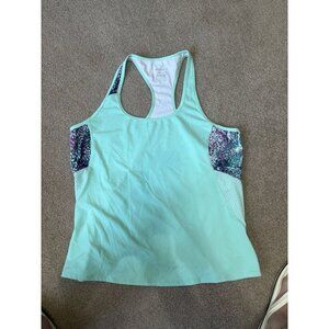 Fabletics Women's Racer Back Size XXL Gray Pink Tank Top